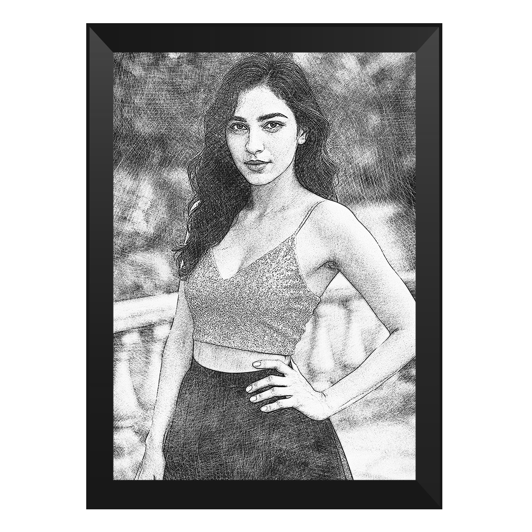 Framed A4 photo with love message and modern edge-to-edge glass