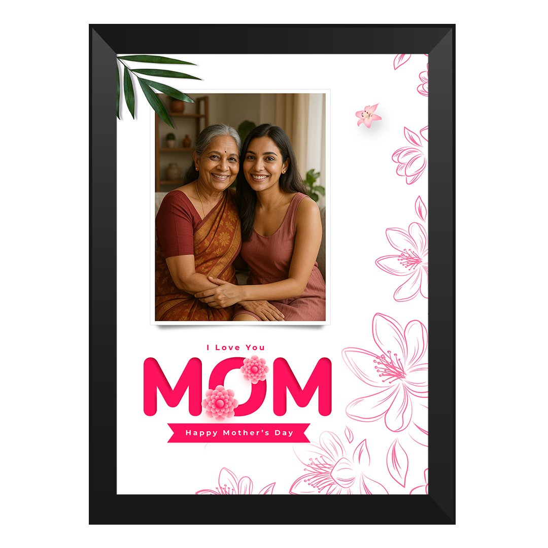 Personalized gift photo frame in A4 size with smooth glass surface