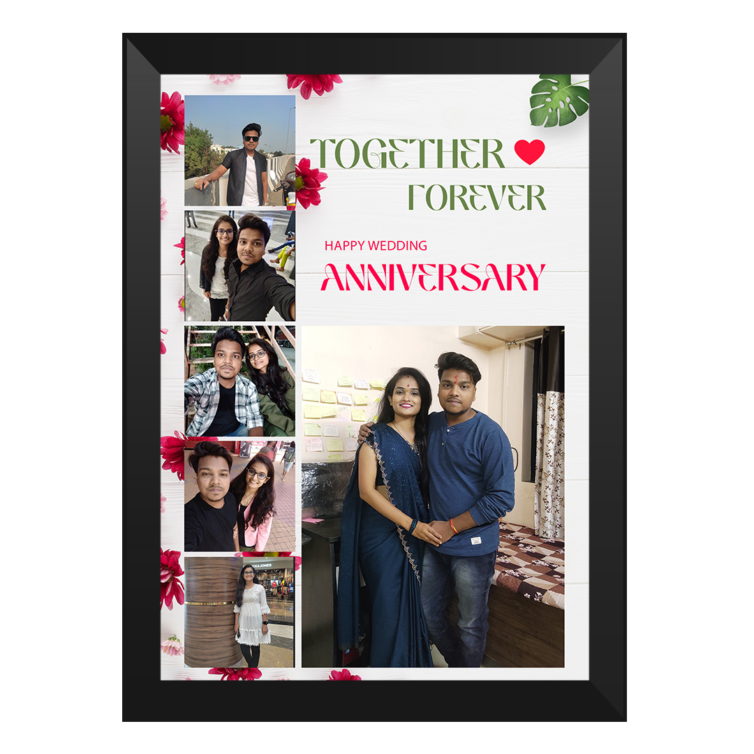 Personalized A4 photo frame with modern design and glass cover