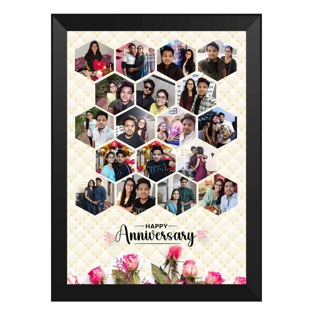 Gift-ready A4 size photo frame with glass front and printed photo