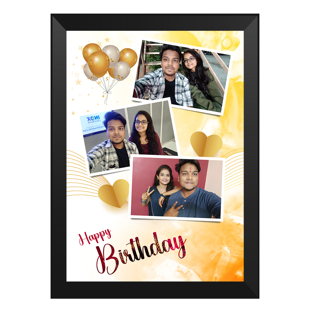 Premium glass A4 photo frame with name