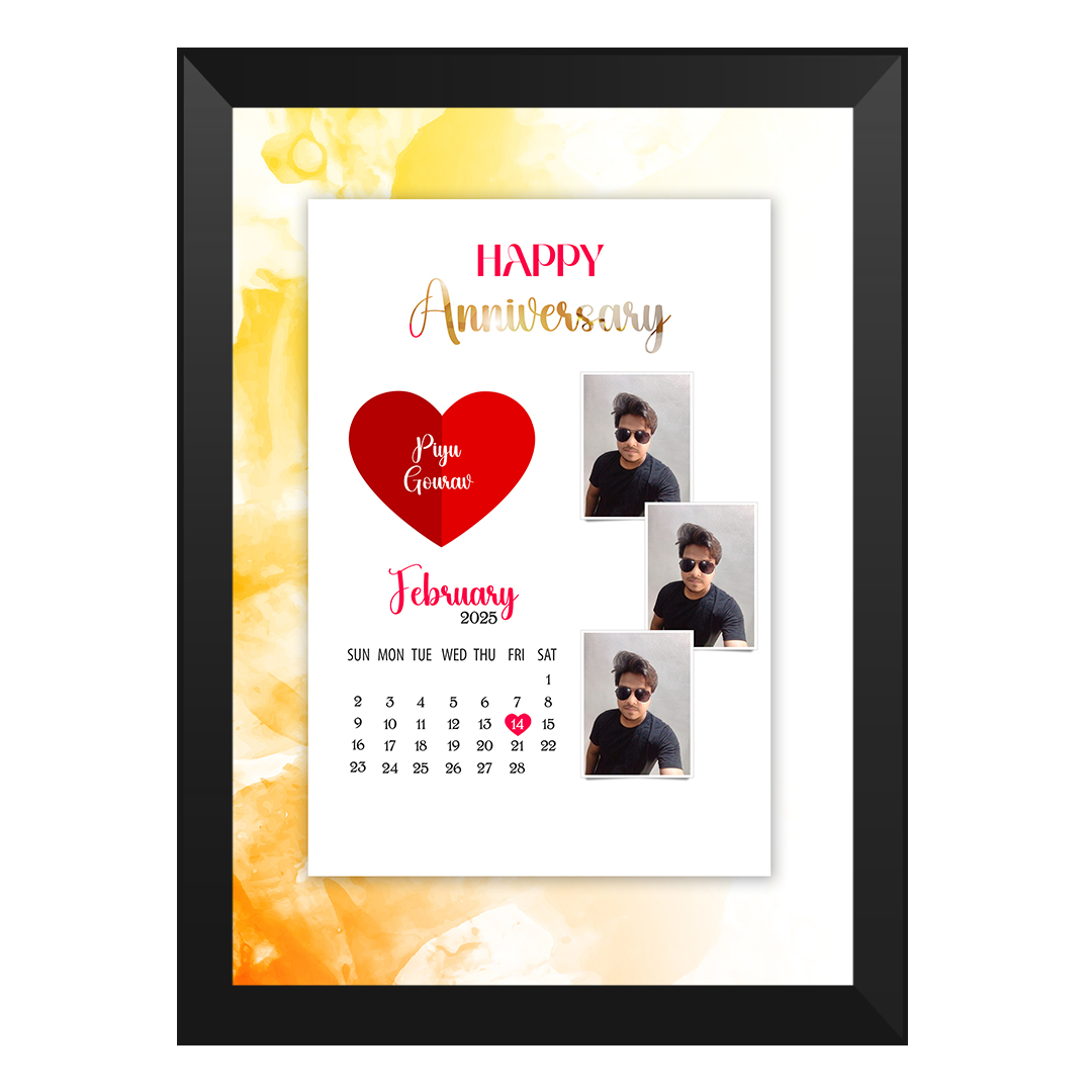 Creative A4 size frame with custom couple picture under glass