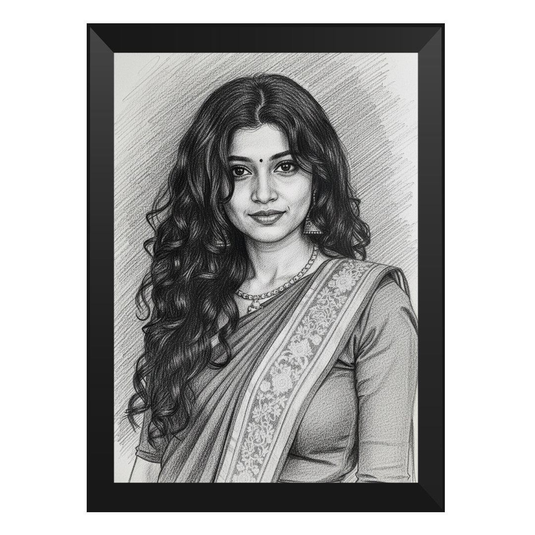 Modern A4-sized wall photo frame with personalized photo and glass layere