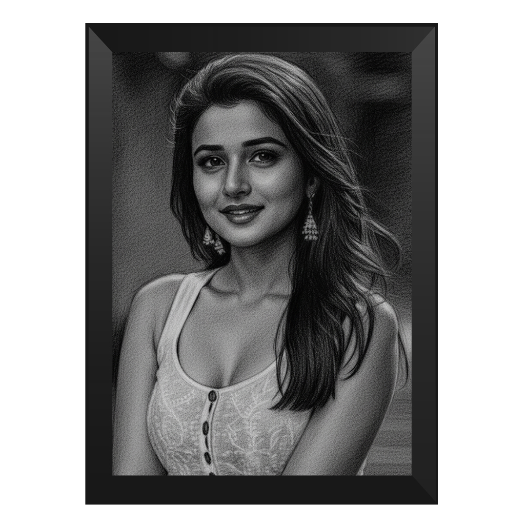 Modern A4-sized wall photo frame with personalized photo and glass layere