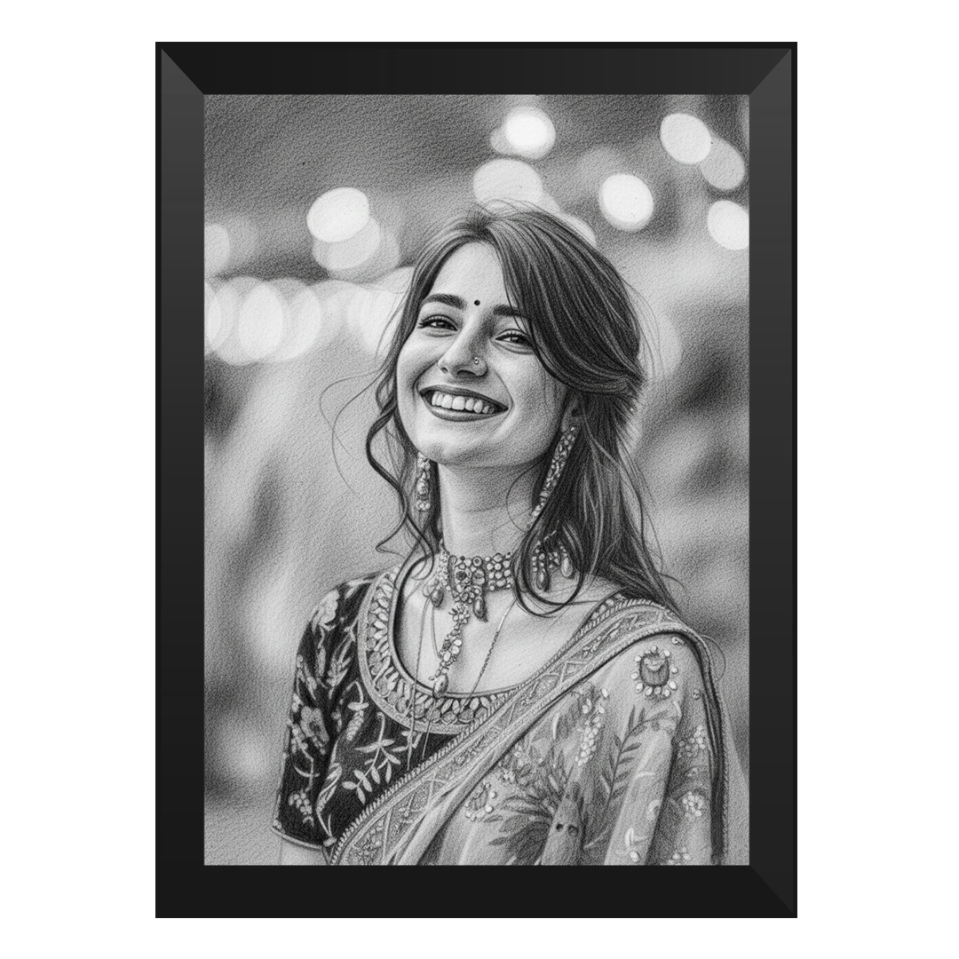 Frameless-look A4 glass photo frame with custom image and quote