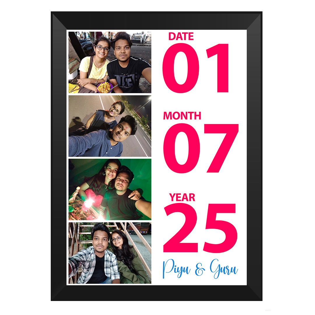 Sleek A4 customized frame with glass surface and minimal design