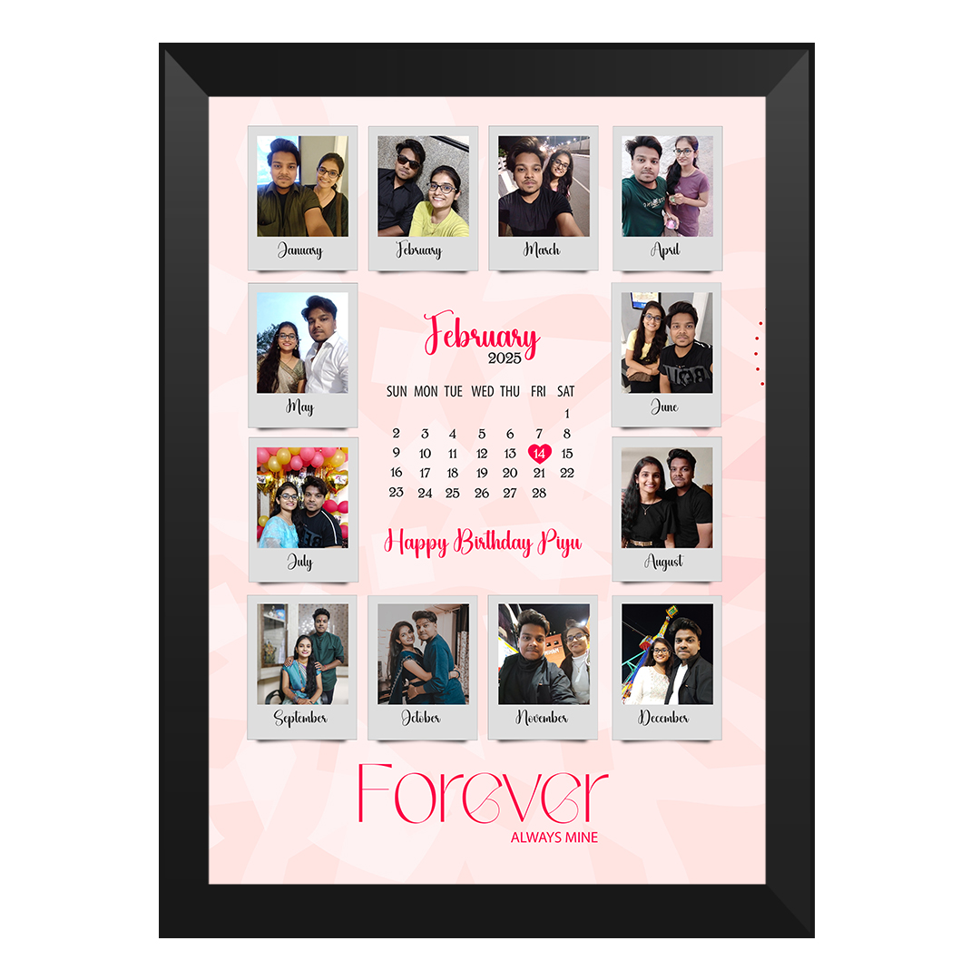 Modern customized A4 photo frame with premium glass finish