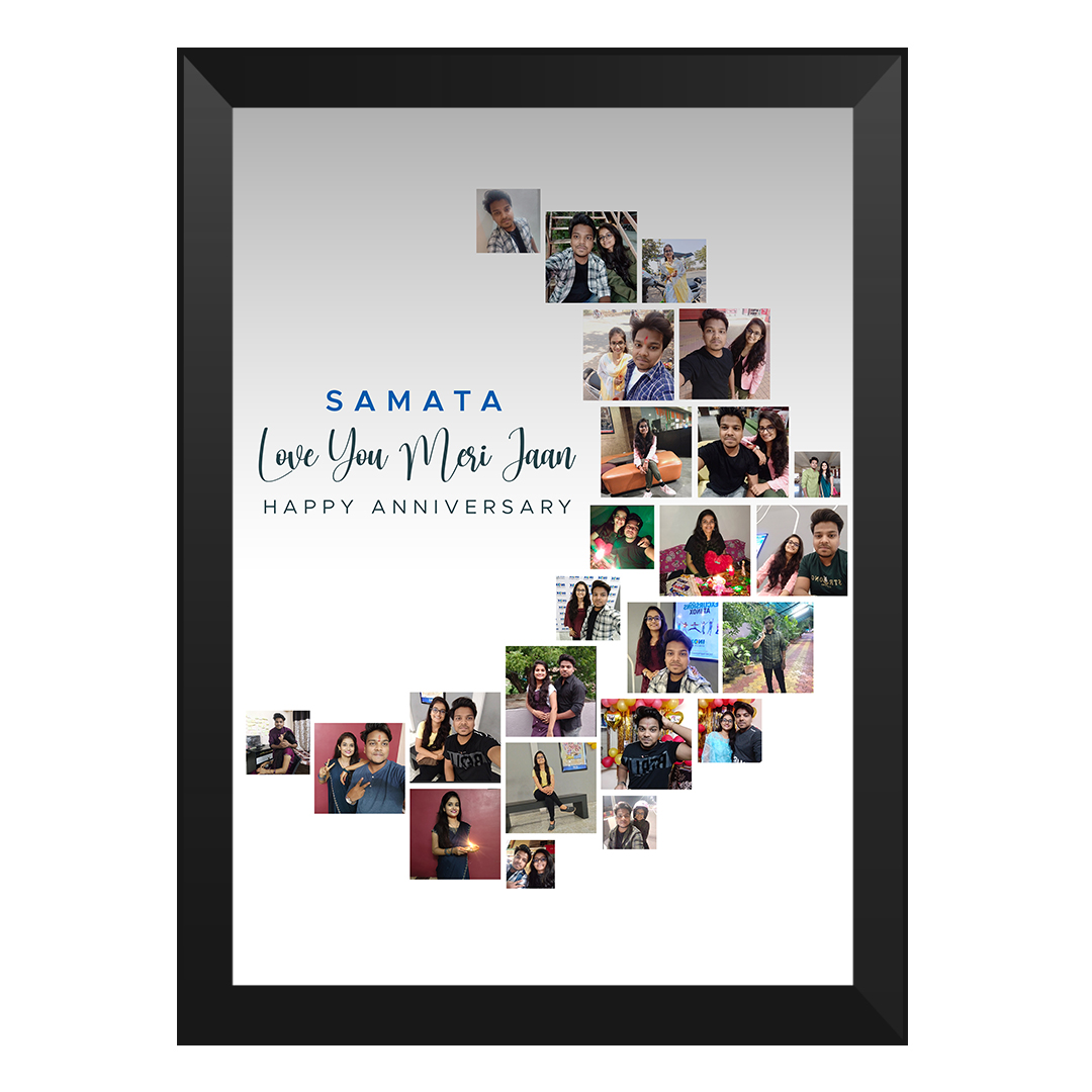 Unique A4 photo frame for gifting with glossy glass and black border