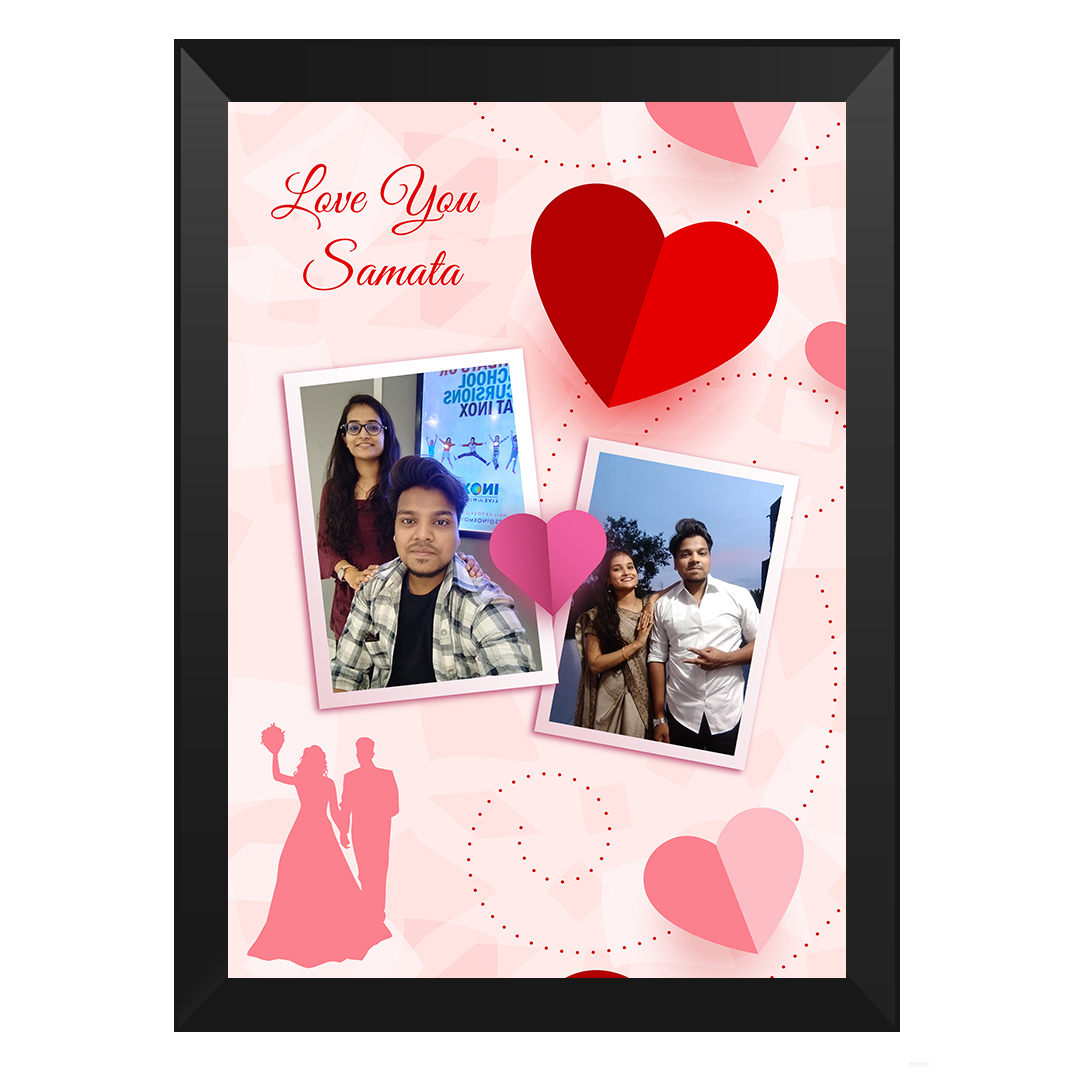 A4 custom photo frame with quote and sleek glass front