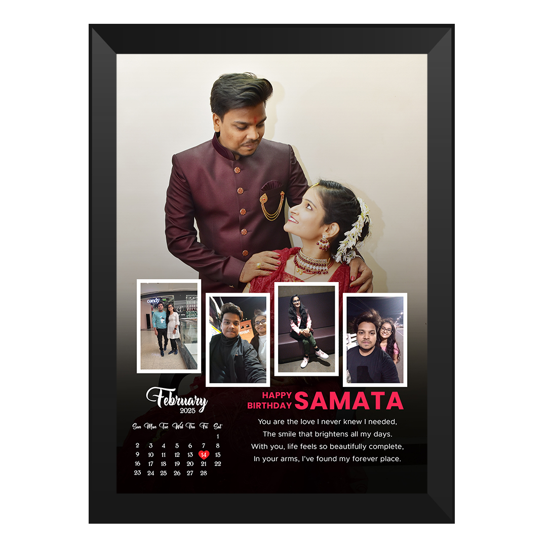 Elegant A4 size photo frame with custom message and glass protection