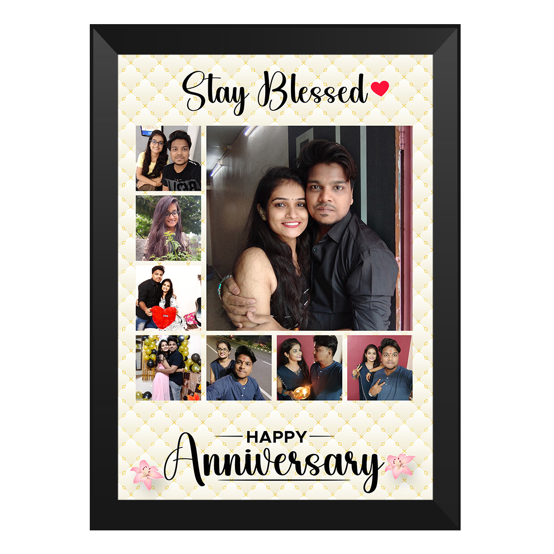 Designer A4 customized photo frame for couple with clean glass front