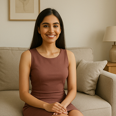 Satisfied client sharing experience with custom wall photo frame